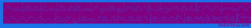 SpiderHollowInverse Font – Purple Fonts on Blue Background