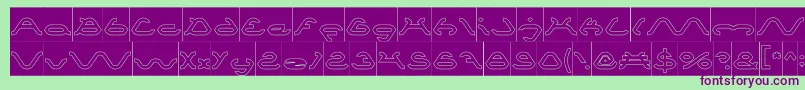 SpiderHollowInverse Font – Purple Fonts on Green Background