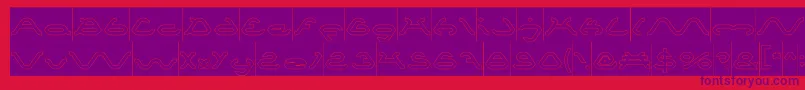 SpiderHollowInverse Font – Purple Fonts on Red Background