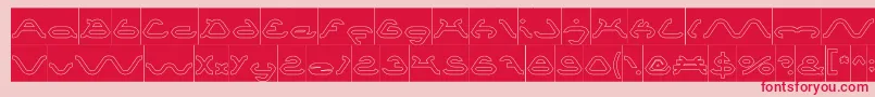 フォントSpiderHollowInverse – ピンクの背景に赤い文字