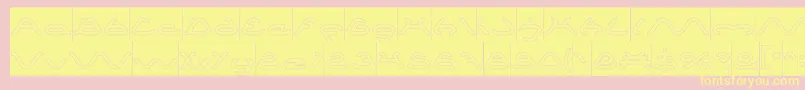 Fonte SpiderHollowInverse – fontes amarelas em um fundo rosa