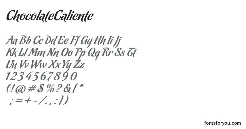 Шрифт ChocolateCaliente – алфавит, цифры, специальные символы