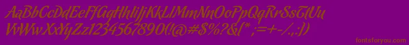 Fonte ChocolateCaliente – fontes marrons em um fundo roxo