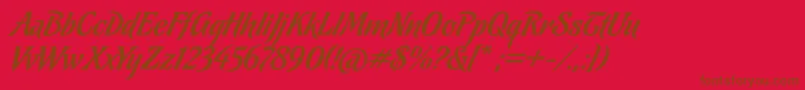 ChocolateCaliente Font – Brown Fonts on Red Background