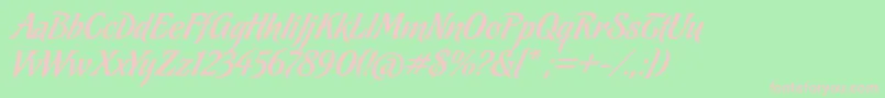 ChocolateCaliente Font – Pink Fonts on Green Background