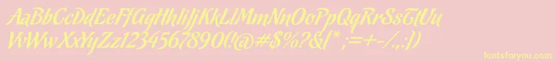 ChocolateCaliente Font – Yellow Fonts on Pink Background