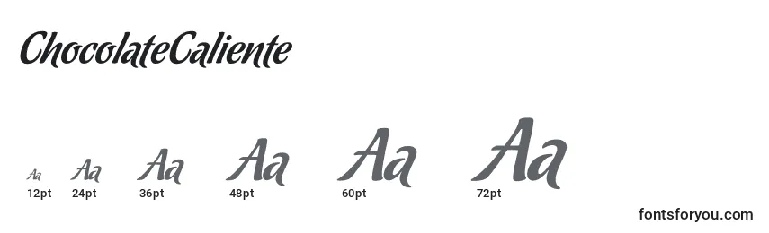 ChocolateCaliente Font Sizes