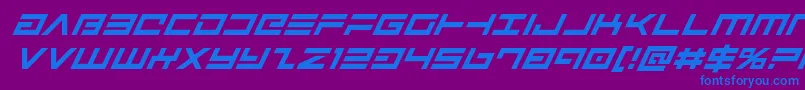 フォントAvengersuperital – 紫色の背景に青い文字