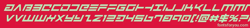 Avengersuperital Font – Green Fonts on Red Background