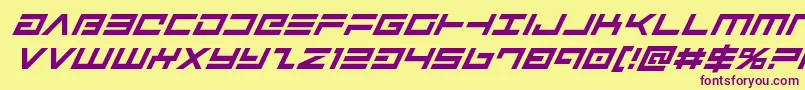 Шрифт Avengersuperital – фиолетовые шрифты на жёлтом фоне