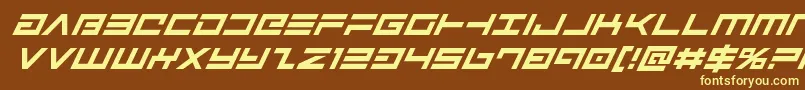 Шрифт Avengersuperital – жёлтые шрифты на коричневом фоне
