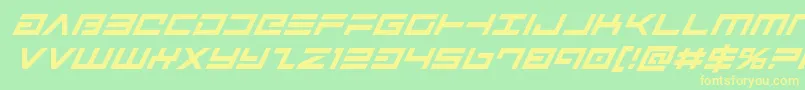 Avengersuperital Font – Yellow Fonts on Green Background