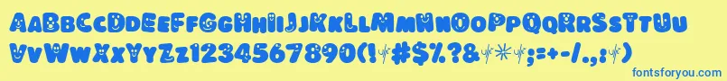 Lokisd Font – Blue Fonts on Yellow Background