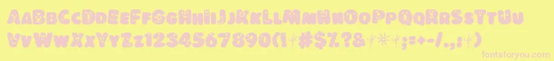 Lokisd Font – Pink Fonts on Yellow Background