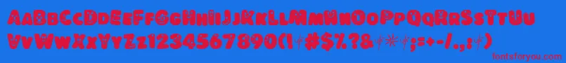 Lokisd Font – Red Fonts on Blue Background