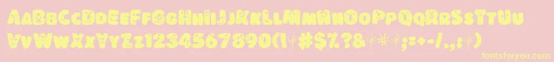 Lokisd Font – Yellow Fonts on Pink Background