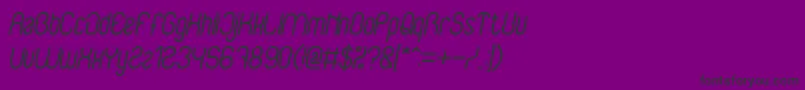 BabysuperheroItalic-Schriftart – Schwarze Schriften auf violettem Hintergrund