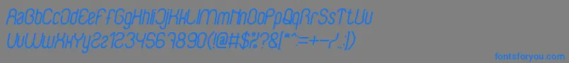 BabysuperheroItalic-Schriftart – Blaue Schriften auf grauem Hintergrund