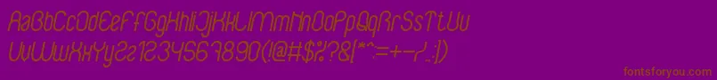 BabysuperheroItalic-Schriftart – Braune Schriften auf violettem Hintergrund