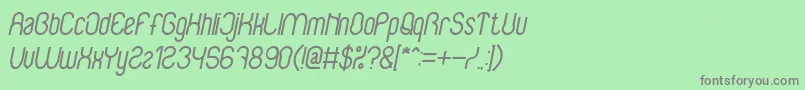 フォントBabysuperheroItalic – 緑の背景に灰色の文字