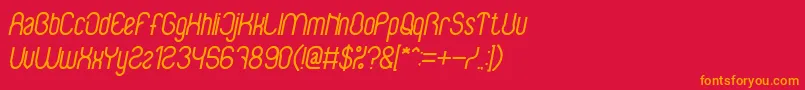 フォントBabysuperheroItalic – 赤い背景にオレンジの文字