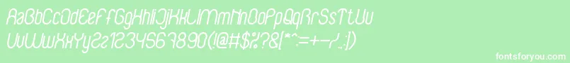 フォントBabysuperheroItalic – 緑の背景に白い文字