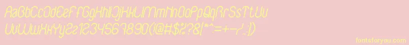 BabysuperheroItalic-Schriftart – Gelbe Schriften auf rosa Hintergrund