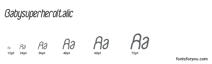BabysuperheroItalic Font Sizes