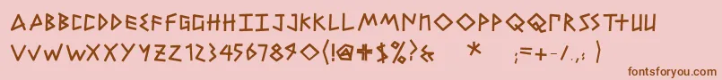 PetitexbutBold-Schriftart – Braune Schriften auf rosa Hintergrund