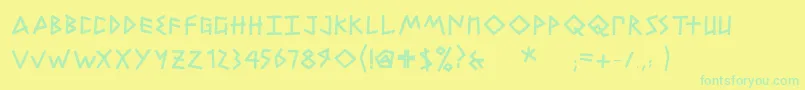 Fonte PetitexbutBold – fontes verdes em um fundo amarelo