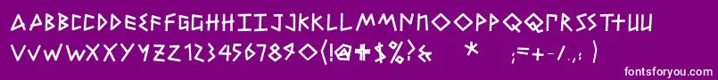 Czcionka PetitexbutBold – białe czcionki na fioletowym tle