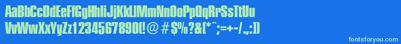 More about PlaketteserialXboldRegular Font PlaketteserialXboldRegular Font – Green Fonts on Blue Background