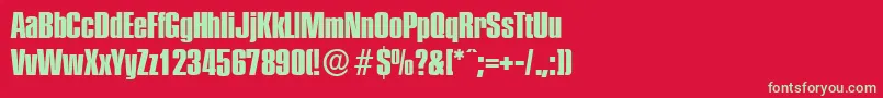 PlaketteserialXboldRegular Font – Green Fonts on Red Background