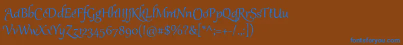 Czcionka GabriolaTwo – niebieskie czcionki na brązowym tle