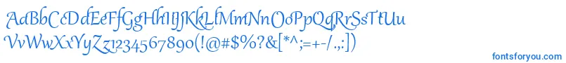 フォントGabriolaTwo – 白い背景に青い文字