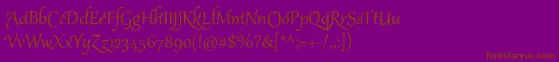 GabriolaTwo Font – Brown Fonts on Purple Background