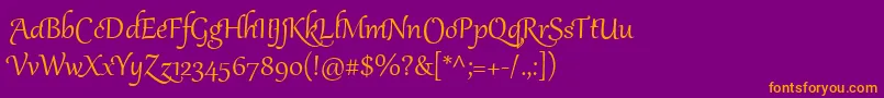 GabriolaTwo Font – Orange Fonts on Purple Background