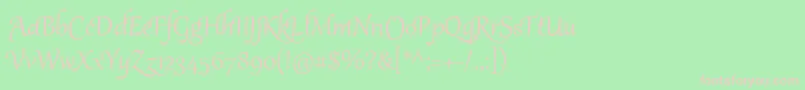 GabriolaTwo Font – Pink Fonts on Green Background