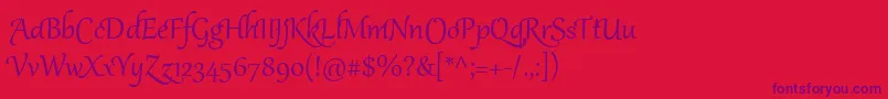 GabriolaTwo Font – Purple Fonts on Red Background