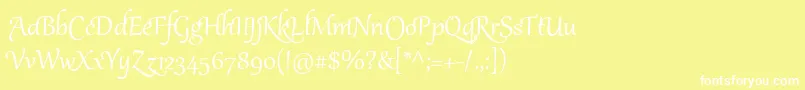 フォントGabriolaTwo – 黄色い背景に白い文字