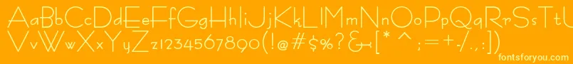 BernardoModaBold Font – Yellow Fonts on Orange Background