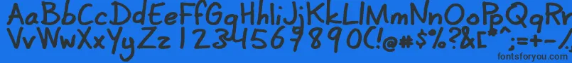 CoertschriftDik Font – Black Fonts on Blue Background