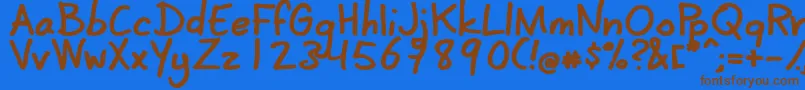 CoertschriftDik Font – Brown Fonts on Blue Background