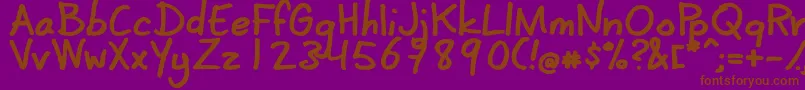 CoertschriftDik Font – Brown Fonts on Purple Background