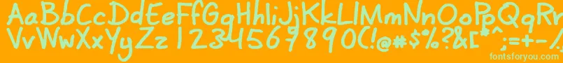 CoertschriftDik Font – Green Fonts on Orange Background