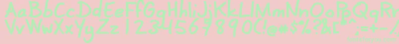 CoertschriftDik Font – Green Fonts on Pink Background
