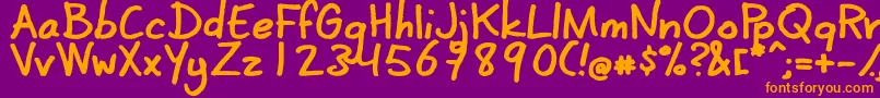 CoertschriftDik Font – Orange Fonts on Purple Background
