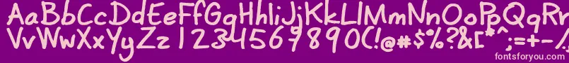 Weitere Informationen zur CoertschriftDik-Schriftart CoertschriftDik-Schriftart – Rosa Schriften auf violettem Hintergrund