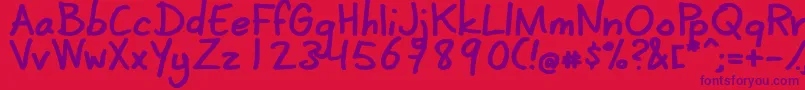 Czcionka CoertschriftDik – fioletowe czcionki na czerwonym tle