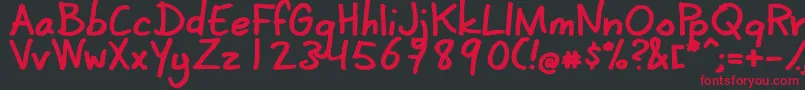 CoertschriftDik Font – Red Fonts on Black Background
